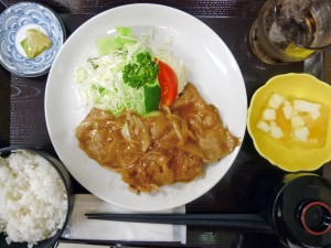 「ひょうたん亭」の生姜焼き定食